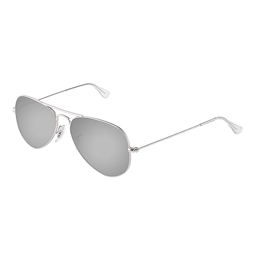 Image of LenzReborn Polarized Lens Replacement for RayBan Aviator RB3025 62mm Sunglass - Silver Grey - Polarized Mirrored