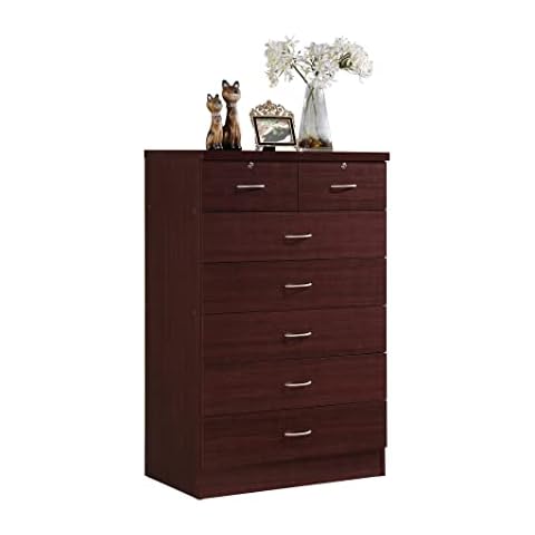 HODEDAH 7 Drawer Wood Dresser Cover