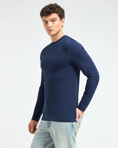 Image of Wellbi Full Sleeve T-Shirts for Men | Black | Breathable Eco-Friendly Bamboo Blend for All-Day Comfort | Ideal for Travel, Gym, or Casual Wear | Machine Washable