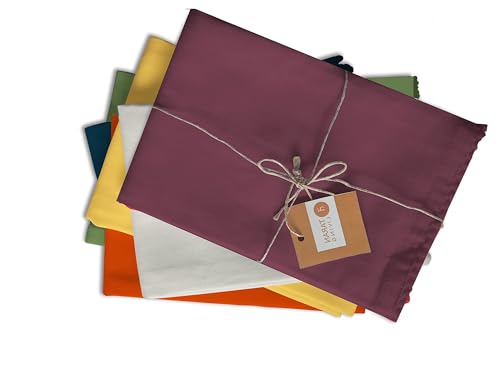 Image of TARAN LIVING Kitchen Towels 100% Cotton Dish Cloths, Hand Towel, Dish Towel for Cleaning & Drying Tea Towels Set with Hanging Loop - 18 inchx 28 inch, Pack of 6, for DIY, Christmas, Thanksgiving, Valentine.