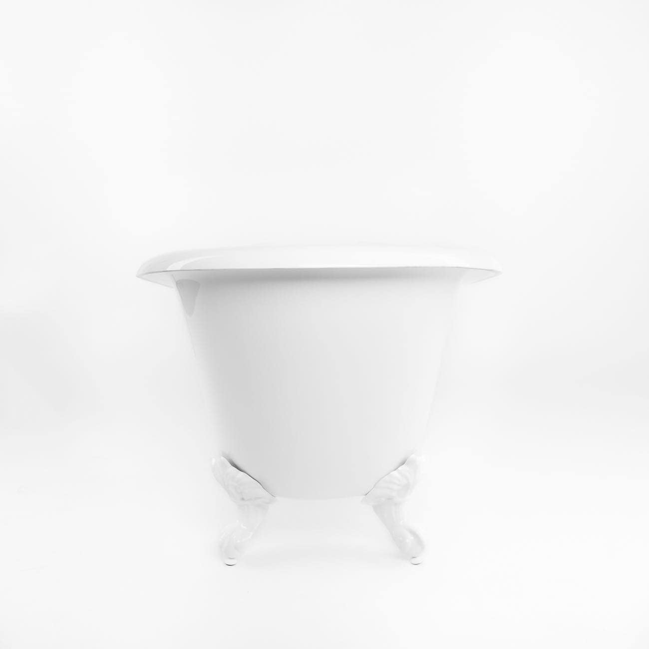 Vintage Tub & Bath Aurora 57 Inch Acrylic Slipper Clawfoot Tub - Rim Faucet Drillings - Imperial Ball & Claw Feet