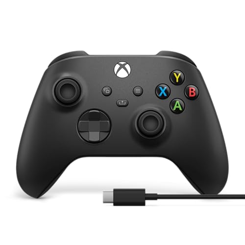 XBOX Wireless Gaming Controller + USB-C Cable | Carbon Black | Console, PC, & Android | Textured...