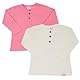2er-Pack Langärmelige Kinder-T-Shirts mit Knöpfen aus 100% Baumwolle – Weiche und Atmungsaktive Essentials für Jungen und Mädchen (12-18 Monate, Fuchsia - Ecru)