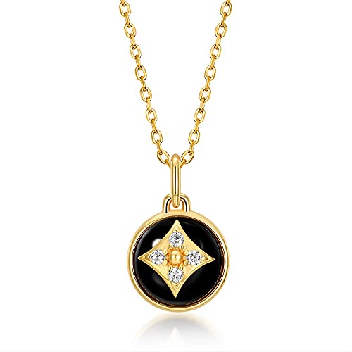 Collier pendentif onyx noir en argent 925, le cadeau idéal