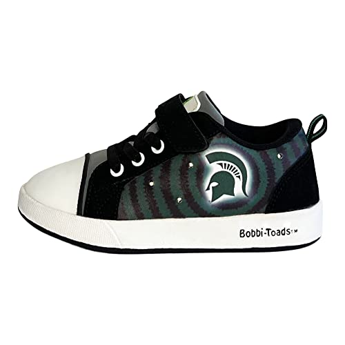 Bobbi-Toads Michigan State University Lighted Sneaker with Adjustable Strap Child Shoes & Mascot Sparty (Toddler/Little Kid) Green and Black3