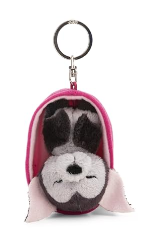 Schlüsselanhänger Sleeping Pets Fledermaus 8cm im Körbchen - bunt - Treuer-Plüschbegleiter für Rucksack oder Tasche Schlüsselhalter für Klein und Groß | 63165