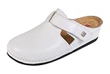 Buxa Anatomic 240 Zuecos de Mujer Zapatos de Cuero Mules Zapatillas Sandalias (Blanco, Sistema Tallas Calzado EU, Adulto, Mujer, Números, Mediano, 39)