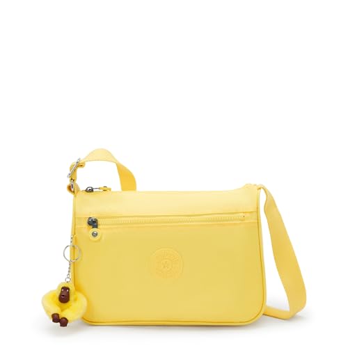 Kipling Callie feminina, acessórios organizados, interior espaçoso, alça de ombro ajustável, bolsa de viagem de nylon, Sol amanteigado, 8.25''L x 7.75''H x 5''D