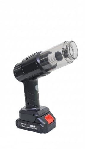 Image of 2-in-1 Cordless Vacuum and Blower Cleaner, 18V Rechargeable Battery, Black Handheld with Transparent Dust Cup, High-Efficiency Filter, Multiple Attachments
