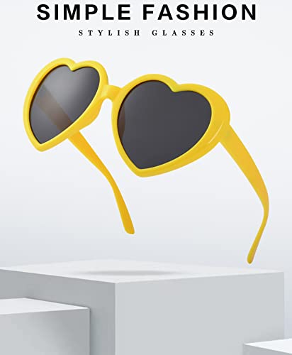 Onrtry Fashion Oversized Heart Shaped Polarized Sunglasses for Women Lovely Retro Eyewear Shades with UV4002