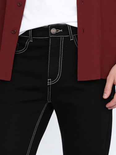 Image of Urbano Fashion Men's Straight Fit Heavy Washed Denim Jeans Stretchable