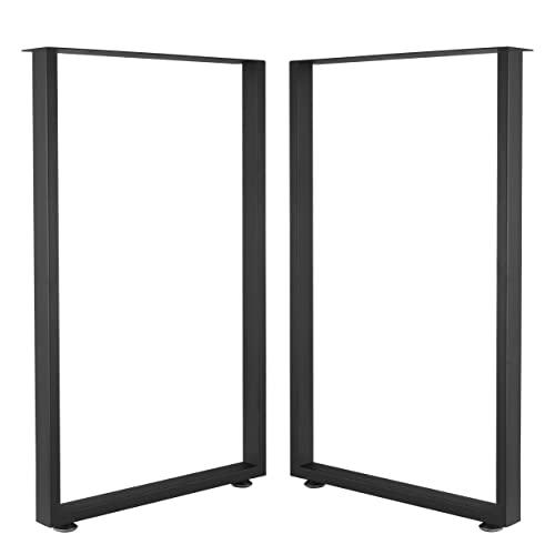 Image of Metal Table Legs Desk Legs, Heavy Duty Square Tube Iron DIY Furniture for Dining Table, Coffee Computer Desk, Workbench, Meeting Room 28 inchH x 17.7 inchW(28 /'', Rectangle 4x2cm), T-01