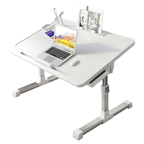 Mesa de cama para ordenador portátil con soporte ajustable y estantería de lectura 1