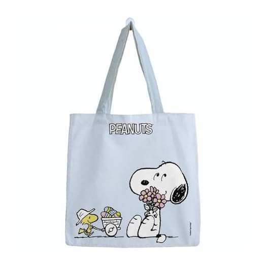 Bolsa de algodón de papel premium, Peanuts Snoopy huevos de Pascua (46 x 46 cm)