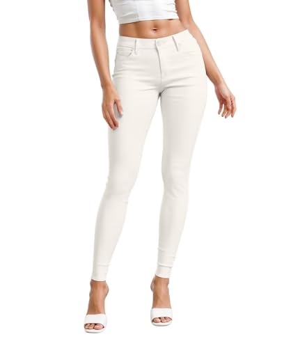 Hybrid & Company Womens Hyper Ultra Stretch Comfy Skinny Leg Work Casual Pants P44876SK Off White M