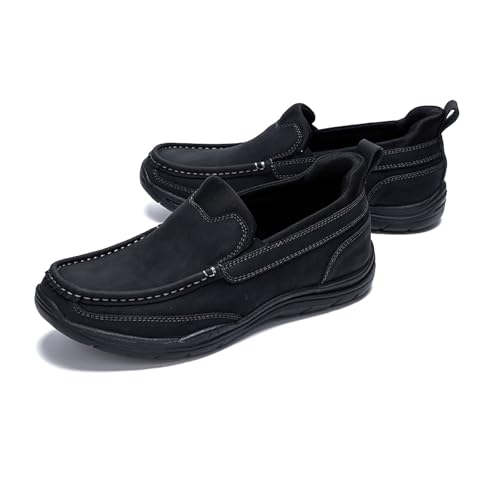 Mens Slip On Loafers Casual Hands Free Slip in Shoes Step in Walking Leather Shoes for Men with Breathable Comfort3