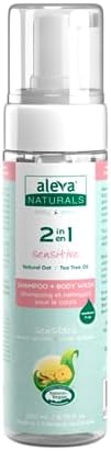 Aleva Naturals Hypoallergenic 2 in 1 Shampoo and Body Wash – Tea Tree Oil Formula, For Sensitive Skin, Perfect for Newborn Babies and Toddlers – 200ml