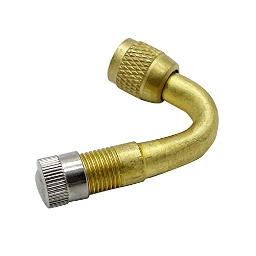 Image of 2PC Universal 45 Degree Tire Valve Extension Adapter Brass Air Tyre Extension
