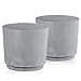 Tymar Übertopf Matte, Blumentopf, Blumenübertopf aus Kunststoff, 2er-Pack (Beton; ø 20 cm)