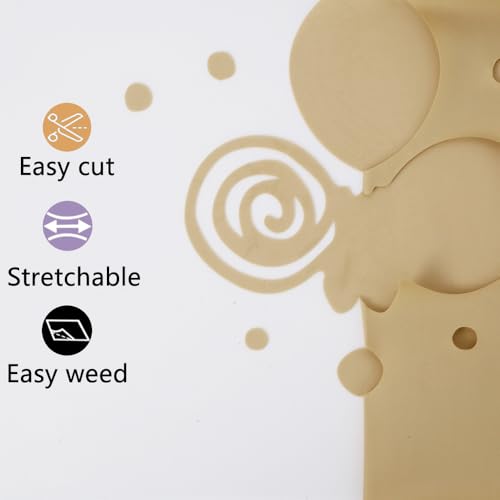 Image of guangyintong Soil Golden Heat Transfer Vinyl HTV Rolls, 12 inch x 8ft Soil Golden Iron on Vinyl for T-Shirts Glossy Surface HTV Vinyl for All Cutter Machines Easy to Cut & Weed for Heat Vinyl Design