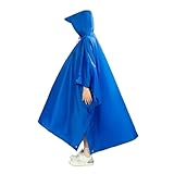 WEOKDFHA Poncho De Lluvia Impermeable portátil multifuncional 3 en 1 for senderismo, camping, poncho, tapete, toldo, resistente, for actividades al aire libre, equipo de lluvia Para Senderismo(Blue)