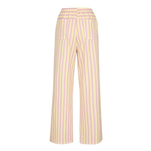 Women's Wide Leg Palazzo Pants Summer Casual Elastic Waist Capri Trousers Comfy Fashion Y2k Stripe Straight Leg Pants3