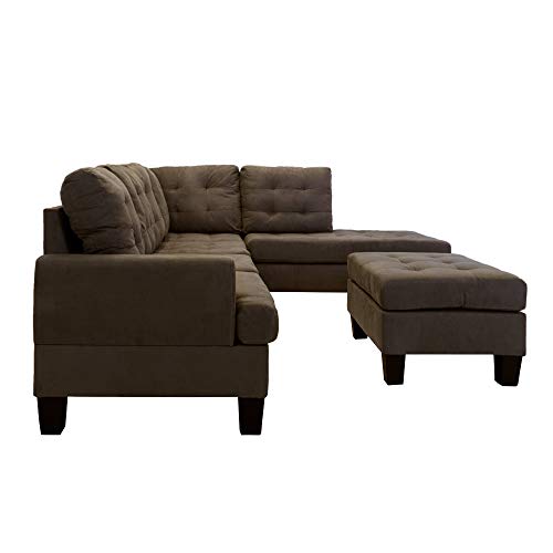 Casa Andrea Milano LLC 3 Piece Modern Reversible Sectional Sofa Couch