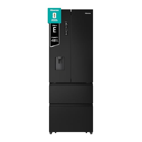 Hisense RF632N4WFE1 Frigorifero French Door, 485 Litri, Ridotta Profondità 70 Cm, Black, Metal cooling, Total No Frost, Classe Energetica E