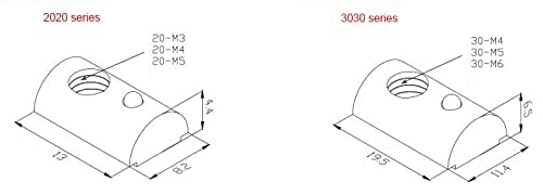 Miniatura 2 de IEUYO Tuercas en T de resorte serie 2020, rollo de tuerca con ranura en T, tuerca de sujeción de cabeza de martillo media redonda para accesorios de