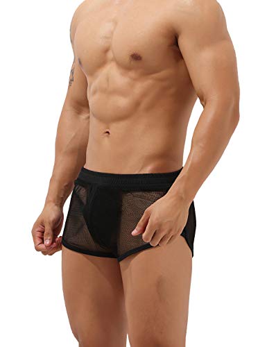 SEOBEAN Mens Mesh Lounge Trunks Shorts2