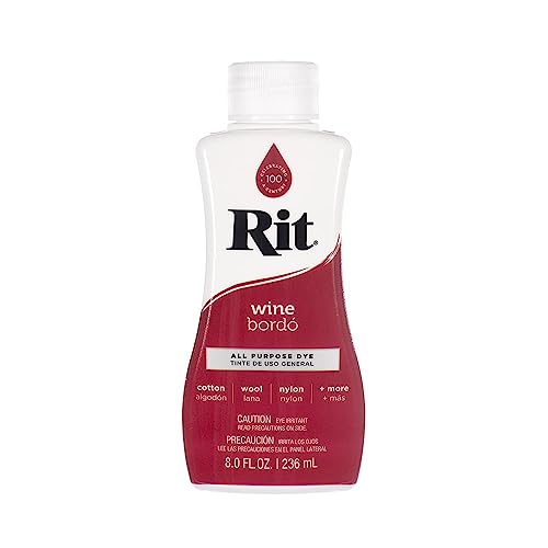 Rit Dye 8 Oz. Liquid Fabric Dye for Clothing Dcor and Crafts Wine (1 Pack)