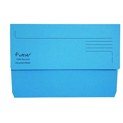 Exacompta Forever Document Wallet Manilla Foolscap Bright Blue (Pack of 25) 211/5001+FINCHLEY Pen Free