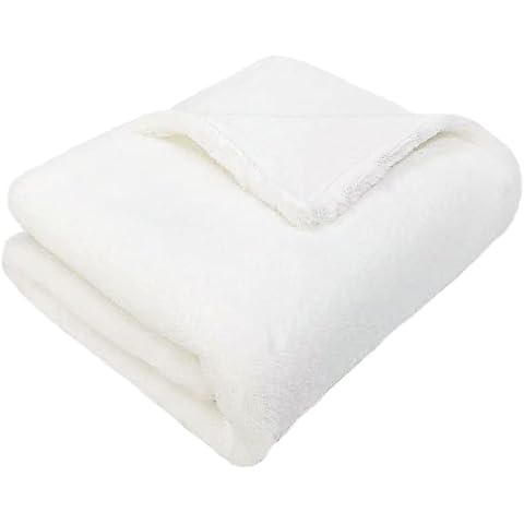MON AMI Charmante White Faux Fur Baby Blanket Cover