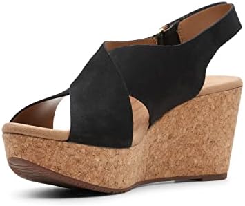 Clarks Women's Annadel Eirwyn Wedge Sandal, Black Nubuck, 8.5 | Image 6