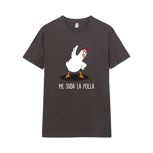 Pampling Camiseta de Manga Corta, 100% Algodón, Ropa Unisex para Hombre y Mujer, Serigrafiada con Cuello Redondo y Corte Recto, Color Gris (Me Suda La P, XL)