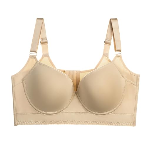 Bralette de encaje acolchado de encaje, brasier de tubo con tirantes y almohadillas extraíbles para mujeres y niñas, brasier deportivo de alto impacto, brasier sin aros, brasier deportivo 34C, beige,