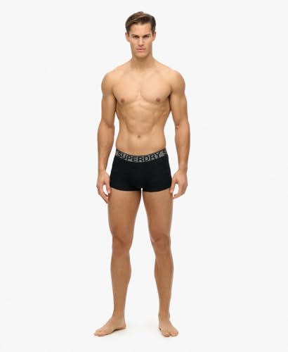 Superdry Men's 3 Pack Trunks, Triple Black/Grey2