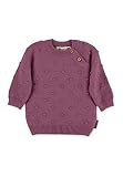 Sterntaler Baby Mädchen Pullover Baby Strick GOTS Strick Pompon Pullover - Pullover Strick Baby - mit Noppen und Knopfleiste - brombeer, 74