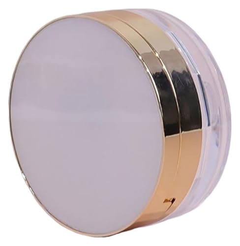 Recipiente para polvos sueltos Bote de polvo suelto vacío con espejo de hojaldre, tamiz de red elástico, plástico de 76x33mm/2,99x1,29 pulgadas