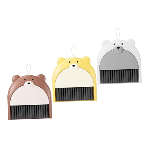 NOLITOY Mini Kehrschaufel Set für Kompakt und Leicht Robustes Tischreinigungsset mit Besen und Schaufel in Gelb und Braun für Kleine Flächen und Desktop Reinigung