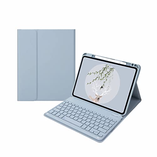 僉乕儃乕僪働乕僗 偺偨傔偵 ipad Pro 11僀儞僠乮 戞1 戞2 戞3 戞4悽戙乯10.5inch 2017/ 10悽戙 air4/air5 10.9 拝扙幃儅僌僱僢僩Bluetooth僉乕儃乕僪 TPU僇僶乕 儁儞僔儖儂儖僟乕晅偒,Mist blu