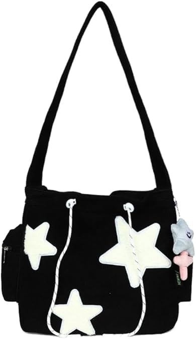 Cute Star Bag Star Purse Y2k bag Messenger Bag Crossbody Corduroy Tote Bag for Women