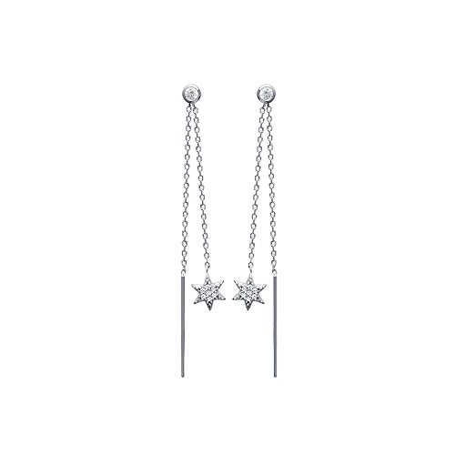 Boucles oreilles pendantes en argent et zirconium line.bijoux le cadeau idéal de 55mm