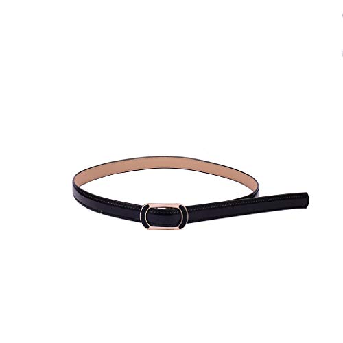 HANXIULIN Ceinture tendance fine ceinture cuir stretch boucle fine femme ceinture, Noir , taille unique Cover