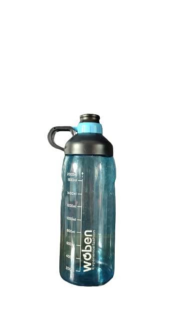 Image of Original Woben Leak proof BPA-Free Reusable Plastic Fitness Sports Water Bottle, (Random Colour, Large Capacity 2 L) 1 pcs