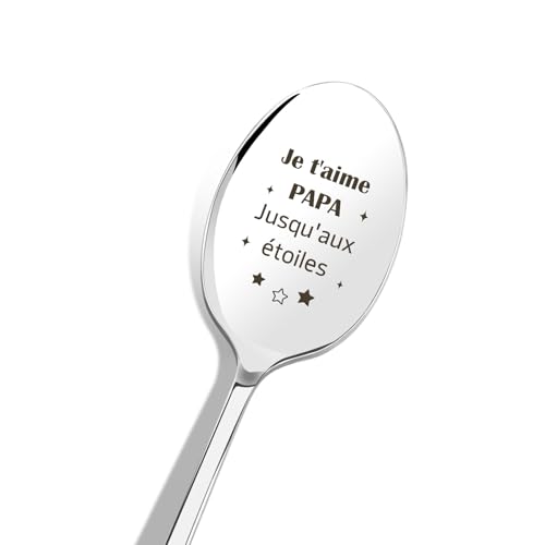 Cadeau pour Papa Cadeau Noel Papa, Cuillère A Cafe en Acier Inox, Cadeau Pere Cadeaux Papa Cadeau Pere Fille Fils Cadeau Anniversaire Papa Cadeau Parents Cadeau Fete des Peres Cadeau Saint Valentin