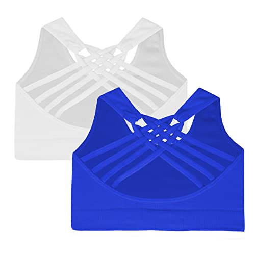 Kurve Girl’s Seamless Strappy Back Stretchy Crop Undershirt Bra, Made in USA2