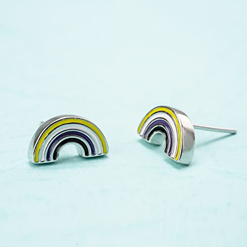 They Them Studs Earrings Pronoun Non Binary Flag Color Pride Earrings Gender Identity Accessory Dainty Jewelry #TOP1