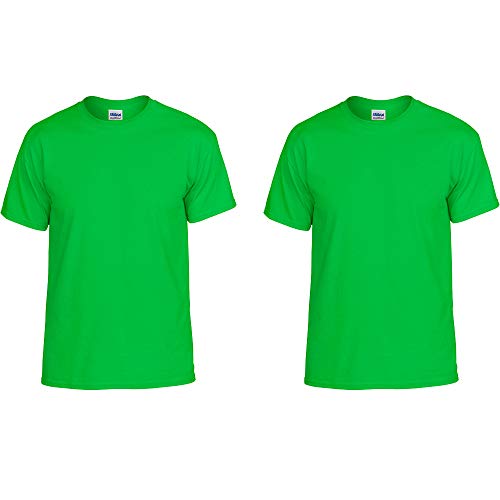 Image of 5.6 oz. 50 /50 T-Shirt (G800) Safety Green, 5XL
