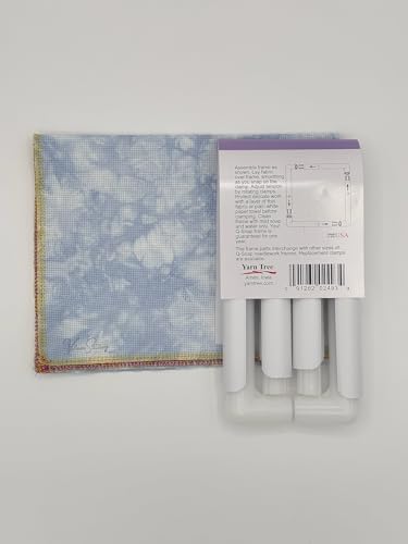 Image of VolcanoStitching Q-Snap Cross Stitch Frame Embroidery Bundle - 6x6, 8x8, 11x11 and Extension Kit Q-Snaps Set with Hand-Dyed Aida 18 Count Cross Stitch Fabric